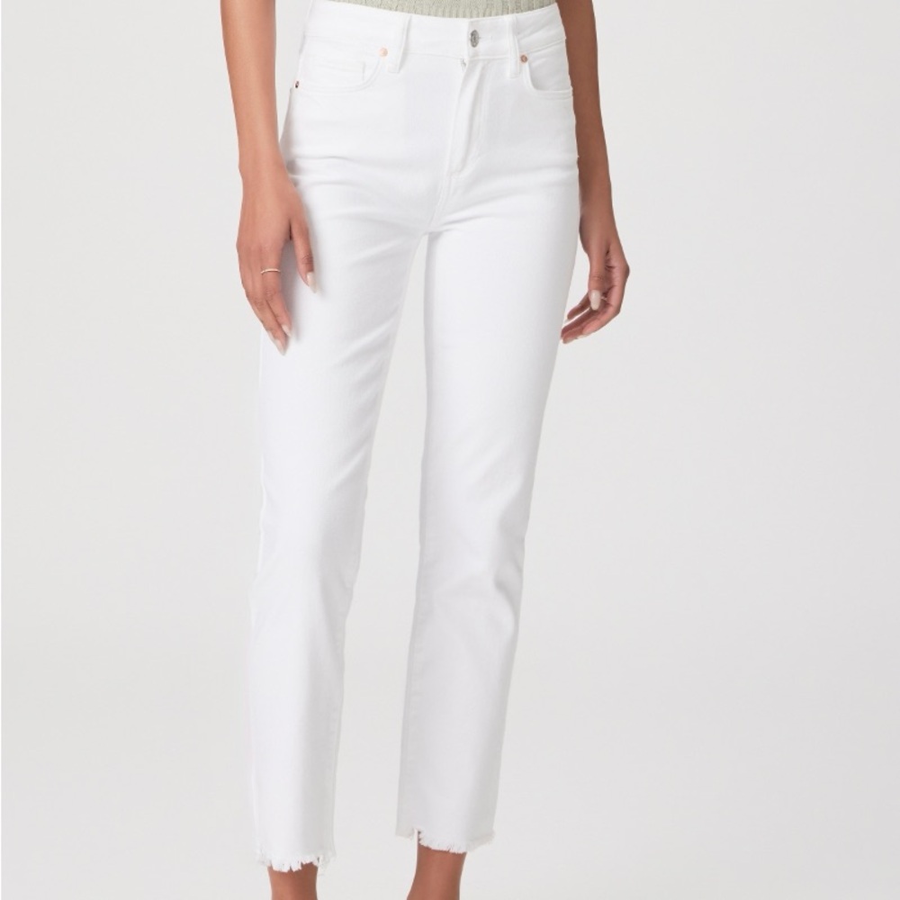 PAIGE White Straight Leg Jeans